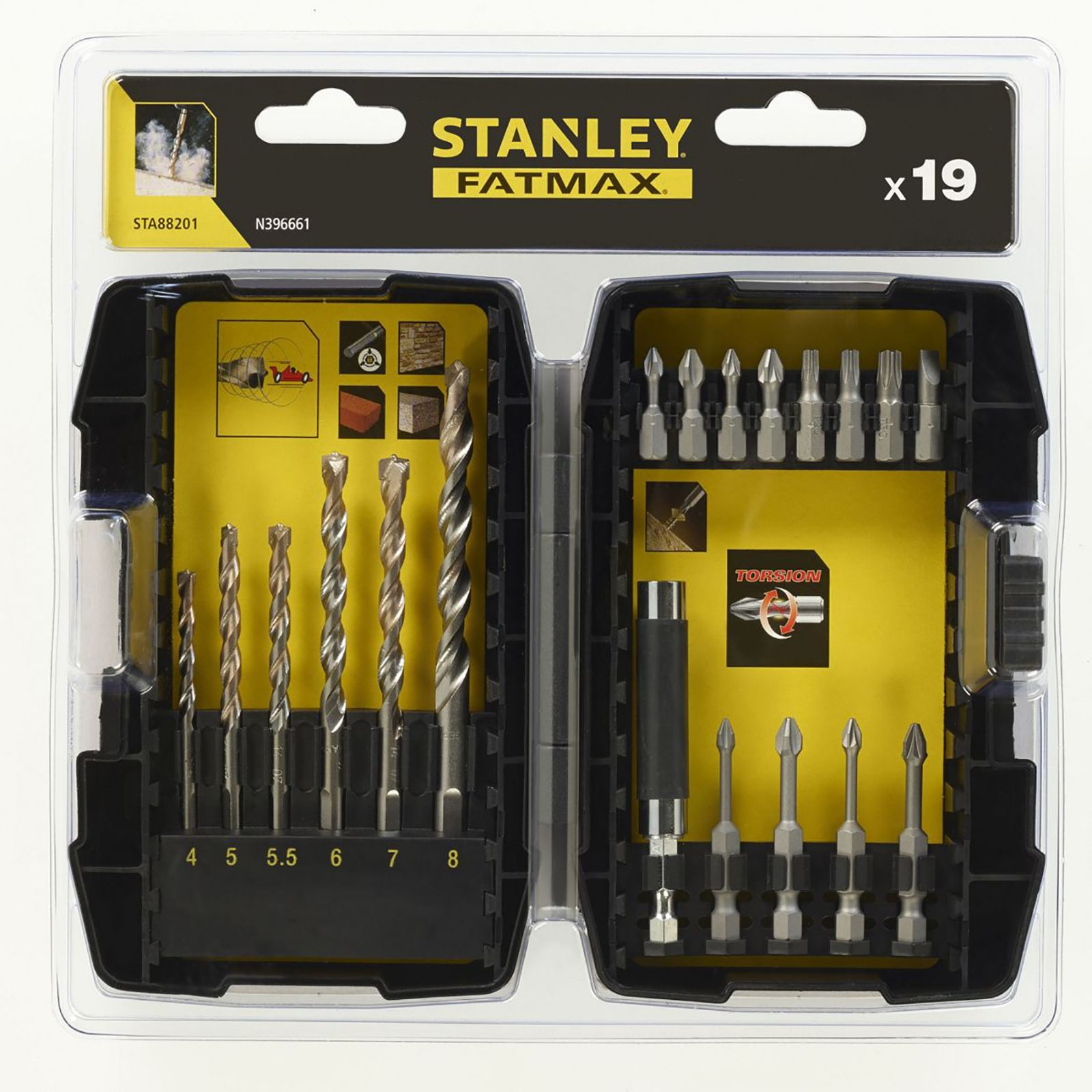 Stanley Fatmax Sta88201 Masonry Drill & Screw Bit 19 Piece Set – Rrp £ 