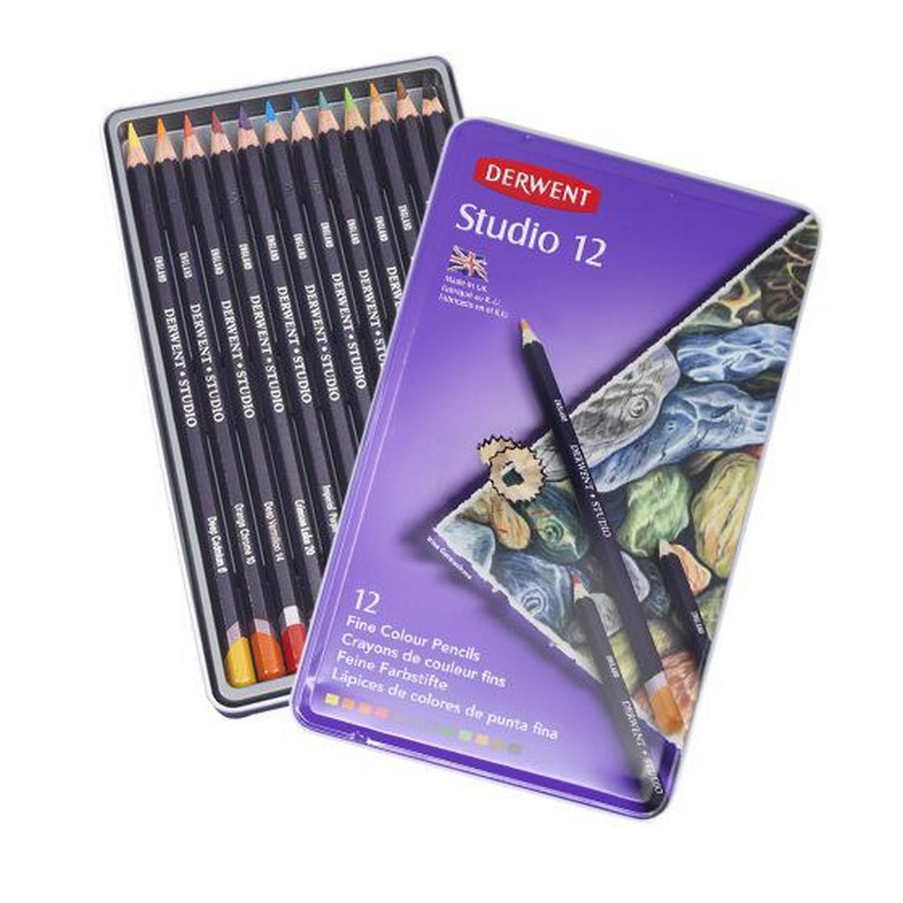 Derwent Studio 12 – Tin of 12 Colour Pencils – RRP £17.56 – Discount ...